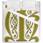 Gold Scroll Design Ornate Ornament Duvet Cover Double Side (King Size)