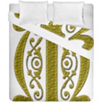 Gold Scroll Design Ornate Ornament Duvet Cover Double Side (California King Size)