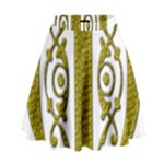 Gold Scroll Design Ornate Ornament High Waist Skirt