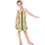 Gold Scroll Design Ornate Ornament Kids  Sleeveless Dress