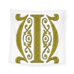 Gold Scroll Design Ornate Ornament Square Tapestry (Small)