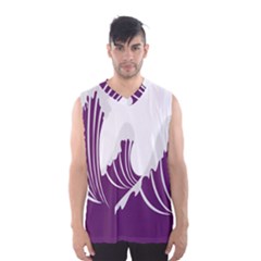 Waves Purple Wave Water Chevron Sea Beach Men s Basketball Tank Top by Mariart