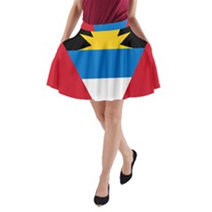 Banner Flag Sun Line Chevron Red White Black Blue A-line Pocket Skirt by Mariart