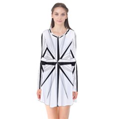 Compase Star Rose Black White Flare Dress by Mariart