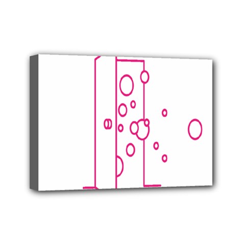 Deep Clean Bubbel Door Pink Polka Circle Mini Canvas 7  X 5  by Mariart