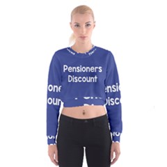 Pensioners Discount Sale Blue Cropped Sweatshirt by Mariart