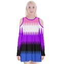 Sychnogender Techno Genderfluid Flags Wave Waves Chevron Velvet Long Sleeve Shoulder Cutout Dress View1