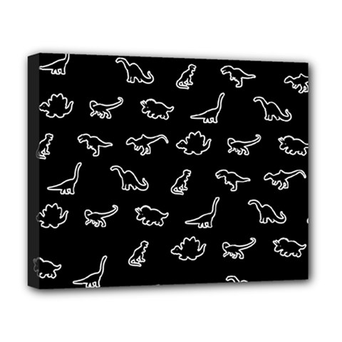 Dinosaurs Pattern Deluxe Canvas 20  X 16   by Valentinaart