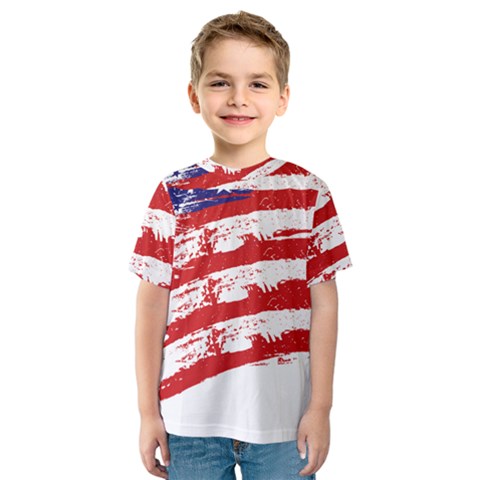 American Flag Kids  Sport Mesh Tee by Valentinaart