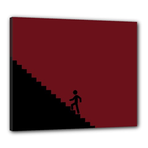 Walking Stairs Steps Person Step Canvas 24  X 20 