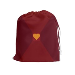 Heart Red Yellow Love Card Design Drawstring Pouches (extra Large)