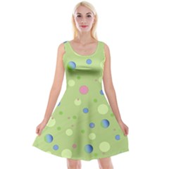 Decorative Dots Pattern Reversible Velvet Sleeveless Dress by ValentinaDesign