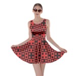 Abstract Background Red Black Skater Dress
