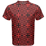 Abstract Background Red Black Men s Cotton Tee