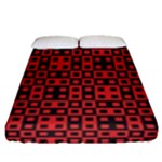 Abstract Background Red Black Fitted Sheet (Queen Size)