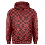 Abstract Background Red Black Men s Pullover Hoodie