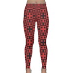 Abstract Background Red Black Classic Yoga Leggings