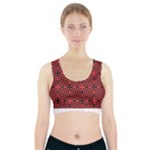 Abstract Background Red Black Sports Bra With Pocket