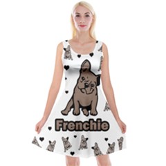 French Bulldog Reversible Velvet Sleeveless Dress by Valentinaart