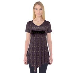 Pattern Background Star Short Sleeve Tunic  by Nexatart