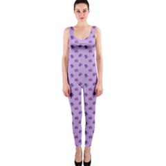 Pattern Background Violet Flowers Onepiece Catsuit