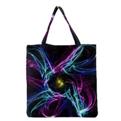Abstract Art Color Design Lines Grocery Tote Bag by Nexatart