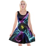 Abstract Art Color Design Lines Reversible Velvet Sleeveless Dress