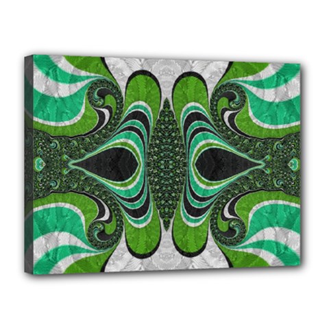 Fractal Art Green Pattern Design Canvas 16  X 12  by Nexatart