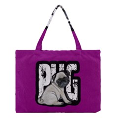 Pug Medium Tote Bag by Valentinaart