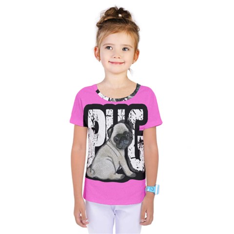 Pug Kids  One Piece Tee by Valentinaart