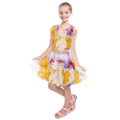 Easter Bunny Girl Kids  Short Sleeve Dress by Catifornia