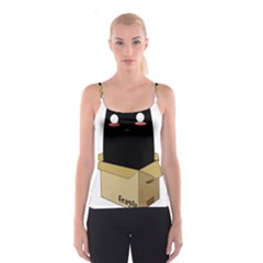 Black Cat In A Box Spaghetti Strap Top by Catifornia