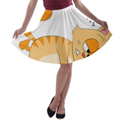 Even Cat Hates Monday A-line Skater Skirt by Catifornia