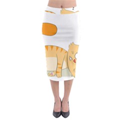 Even Cat Hates Monday Midi Pencil Skirt