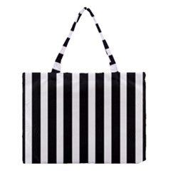 Black White Line Vertical Medium Tote Bag