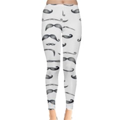 Mustache Man Black Hair Leggings  by Mariart