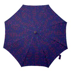 Grid Lines Square Pink Cyan Purple Blue Squares Lines Plaid Hook Handle Umbrellas (small) by Mariart