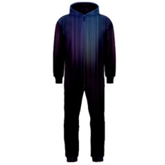 Moonlight Light Line Vertical Blue Black Hooded Jumpsuit (men)  by Mariart