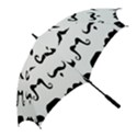 Mustache Man Black Hair Style Golf Umbrellas View2