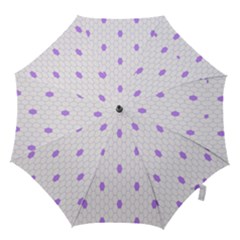 Purple White Hexagon Dots Hook Handle Umbrellas (medium) by Mariart