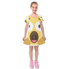 Scream Emoji Kids  Short Sleeve Velvet Dress by BestEmojis