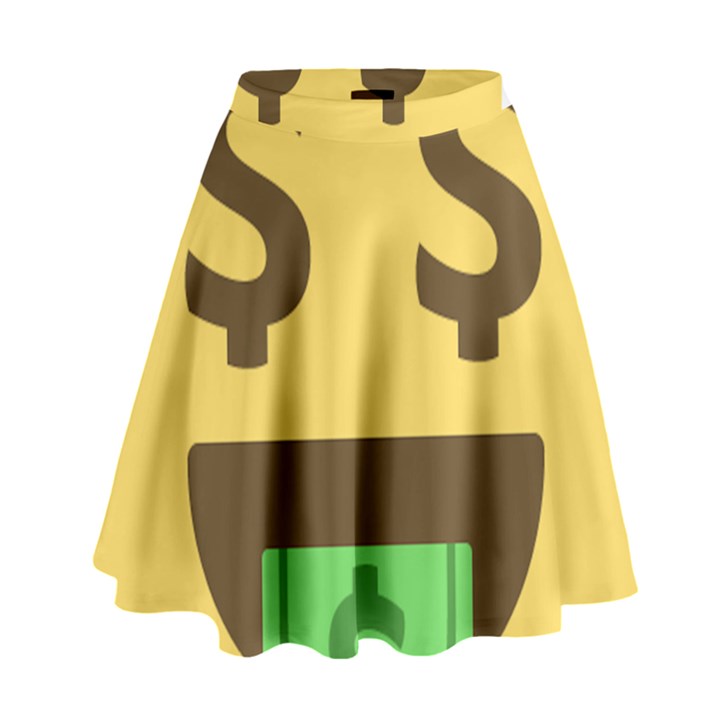 Money Face Emoji High Waist Skirt