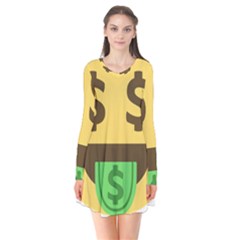 Money Face Emoji Flare Dress by BestEmojis