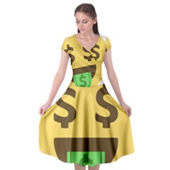 Money Face Emoji Cap Sleeve Wrap Front Dress by BestEmojis