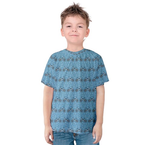 Bicycles Pattern Kids  Cotton Tee by linceazul