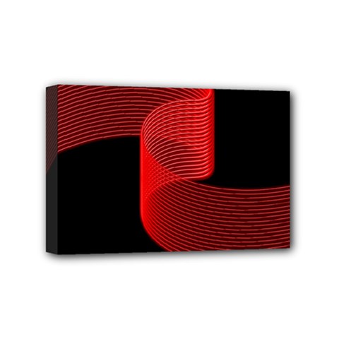 Tape Strip Red Black Amoled Wave Waves Chevron Mini Canvas 6  X 4  by Mariart