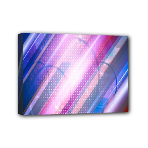 Widescreen Polka Star Space Polkadot Line Light Chevron Waves Circle Mini Canvas 7  X 5  by Mariart