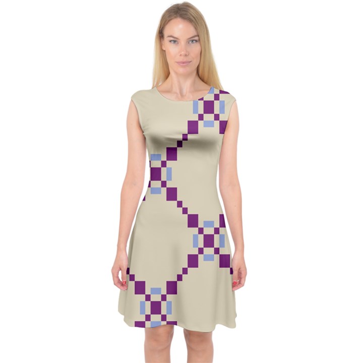 Pattern Background Vector Seamless Capsleeve Midi Dress