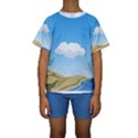 Grid Sky Course Texture Sun Kids  Short Sleeve Swimwear View1