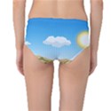 Grid Sky Course Texture Sun Mid-Waist Bikini Bottoms View2